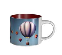 hgnbcsa Hot Air Balloon Print Full Wrap Printed Mugs, Large Capacity Ceramic Mugs, with Non-Slip Bottom for Home Kitchen Office
