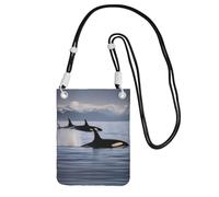 Hgnbcsa Killer Whales Swim Along Print Small Crossbody Bags For Women, Mini Cell Phone Cross Body Purses Travel Wallet Purses