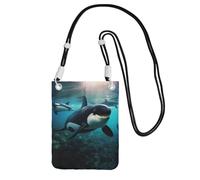 Hgnbcsa Killer Whales Swim Along Print Small Crossbody Bags For Women, Mini Cell Phone Cross Body Purses Travel Wallet Purses