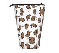 hgnbcsa Kiwi Birds Cute Print Zipper Pencil Case, Telescopic Design Bag, Compact to Expandable, for Stationery Cosmetic Items