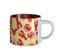 hgnbcsa Lobster and Crab Print Full Wrap Printed Mugs, Large Capacity Ceramic Mugs, with Non-Slip Bottom for Home Kitchen Office
