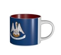 hgnbcsa Louisiana State Flag Print Full Wrap Printed Mugs, Large Capacity Ceramic Mugs, with Non-Slip Bottom for Home Kitchen Office