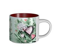 hgnbcsa Lovely Hearts Print Full Wrap Printed Mugs, Large Capacity Ceramic Mugs, with Non-Slip Bottom for Home Kitchen Office