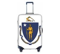 hgnbcsa Massachusetts State Flag Printed Luggage Wrap, Anti Scratch Trunk Skin, Double Sided Pattern Sleeve, for Airport Transit