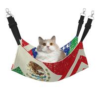 hgnbcsa Mexican American Flag Cat Nap Bed & Window Perch Hammock, Soft Washable Pet Lounge For Indoor Cats, Adjustable Straps