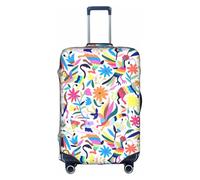 hgnbcsa Mexican Otomi Animals Printed Luggage Wrap, Anti Scratch Trunk Skin, Double Sided Pattern Sleeve, for Airport Transit