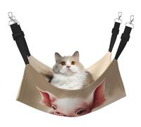 hgnbcsa Naughty Pig Baby Cat Nap Bed & Window Perch Hammock, Soft Washable Pet Lounge For Indoor Cats, Adjustable Straps