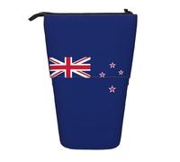 hgnbcsa New Zealand Flag Print Zipper Pencil Case, Telescopic Design Bag, Compact to Expandable, for Stationery Cosmetic Items