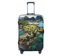 hgnbcsa Norway Islands Printed Luggage Wrap, Anti Scratch Trunk Skin, Double Sided Pattern Sleeve, for Airport Transit