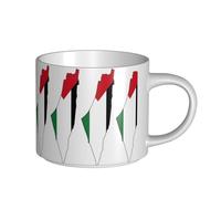 hgnbcsa Palestine Flag Map Print Full Wrap Printed Mugs, Large Capacity Ceramic Mugs, with Non-Slip Bottom for Home Kitchen Office