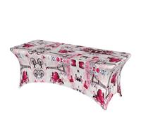 hgnbcsa Paris Eiffel Tower France Full Print Stretch Rectangular Tablecloth 6ft Elastic Table Cover For Buffet Party Wedding