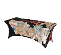 hgnbcsa Paris Eiffel Tower Full Print Stretch Rectangular Tablecloth 6ft Elastic Table Cover For Buffet Party Wedding