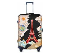 hgnbcsa Paris Eiffel Tower Printed Luggage Wrap, Anti Scratch Trunk Skin, Double Sided Pattern Sleeve, for Airport Transit