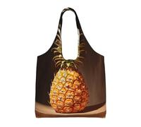 Hgnbcsa Pineapple Painting Canvas Shoulder Bag For Women, Large Spacious Tote For Everyday Commute Grocery Shopping Travel