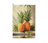 hgnbcsa Pineapple Painting Print Large Golf Towel 24x16in With With Carabiner Clip, Ultra Absorbent Portable Towels For Golf Bags