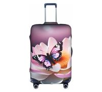 hgnbcsa Pink Butterfly Printed Luggage Wrap, Anti Scratch Trunk Skin, Double Sided Pattern Sleeve, for Airport Transit