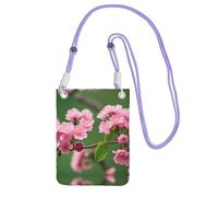 Hgnbcsa Pink Cherry Blossoms Print Small Crossbody Bags For Women, Mini Cell Phone Cross Body Purses Travel Wallet Purses