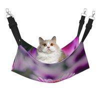 hgnbcsa Pink Flower Purple Butterfly 1 Cat Nap Bed & Window Perch Hammock, Soft Washable Pet Lounge For Indoor Cats, Adjustable Straps