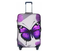 hgnbcsa Purple Butterfly and Flower 1 Printed Luggage Wrap, Anti Scratch Trunk Skin, Double Sided Pattern Sleeve, for Airport Transit