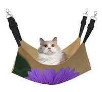hgnbcsa Purple Flower Cat Nap Bed & Window Perch Hammock, Soft Washable Pet Lounge For Indoor Cats, Adjustable Straps