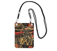 Hgnbcsa Rich Gold Black Giraffe Print Small Crossbody Bags For Women, Mini Cell Phone Cross Body Purses Travel Wallet Purses