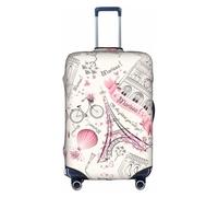 hgnbcsa Romantic Paris Butterfly Printed Luggage Wrap, Anti Scratch Trunk Skin, Double Sided Pattern Sleeve, for Airport Transit
