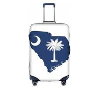 hgnbcsa South Carolina Flag Map Printed Luggage Wrap, Anti Scratch Trunk Skin, Double Sided Pattern Sleeve, for Airport Transit