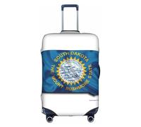 hgnbcsa South Dakota Flag Map Printed Luggage Wrap, Anti Scratch Trunk Skin, Double Sided Pattern Sleeve, for Airport Transit