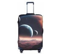 hgnbcsa Space Planet Printed Luggage Wrap, Anti Scratch Trunk Skin, Double Sided Pattern Sleeve, for Airport Transit