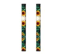 Hgnbcsa Sunflower Bee Magic Tape Handle Cover 2pcs for Appliances, Refrigerator Microwave Oven Dishwasher Cover