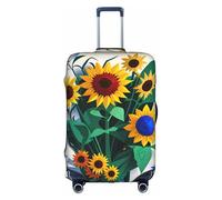 hgnbcsa Sunflower bee Printed Luggage Wrap, Anti Scratch Trunk Skin, Double Sided Pattern Sleeve, for Airport Transit