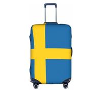 hgnbcsa Swedish Flag Printed Luggage Wrap, Anti Scratch Trunk Skin, Double Sided Pattern Sleeve, for Airport Transit