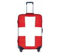 hgnbcsa Swiss Flag Printed Luggage Wrap, Anti Scratch Trunk Skin, Double Sided Pattern Sleeve, for Airport Transit