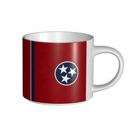 hgnbcsa Tennessee Flag Print Full Wrap Printed Mugs, Large Capacity Ceramic Mugs, with Non-Slip Bottom for Home Kitchen Office