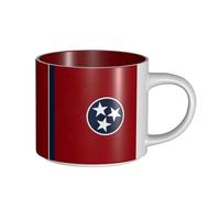 hgnbcsa Tennessee Flag Print Full Wrap Printed Mugs, Large Capacity Ceramic Mugs, with Non-Slip Bottom for Home Kitchen Office