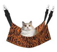 hgnbcsa Tiger Stripes Orange Pattern Cat Nap Bed & Window Perch Hammock, Soft Washable Pet Lounge For Indoor Cats, Adjustable Straps