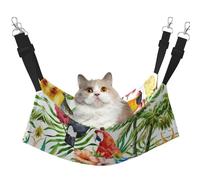 hgnbcsa Toucans Parrot Palm Tree Leaves Cat Nap Bed & Window Perch Hammock, Soft Washable Pet Lounge For Indoor Cats, Adjustable Straps