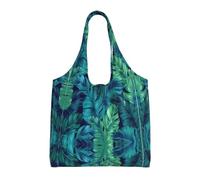Hgnbcsa Tropical Palm Leaves Canvas Shoulder Bag For Women, Large Spacious Tote For Everyday Commute Grocery Shopping Travel