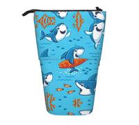 hgnbcsa Undersea Whale Print Zipper Pencil Case, Telescopic Design Bag, Compact to Expandable, for Stationery Cosmetic Items