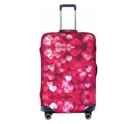 hgnbcsa Valentine's Day Love Heart Printed Luggage Wrap, Anti Scratch Trunk Skin, Double Sided Pattern Sleeve, for Airport Transit
