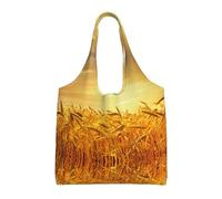Hgnbcsa Wheat Field Canvas Shoulder Bag For Women, Large Spacious Tote For Everyday Commute Grocery Shopping Travel
