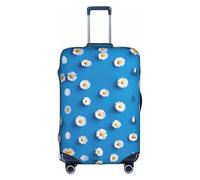 hgnbcsa White Daisy Printed Luggage Wrap, Anti Scratch Trunk Skin, Double Sided Pattern Sleeve, for Airport Transit