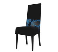 hgnbcsa World Map Printed Dining Chair Covers Stretch Parson Slipcovers for Hotel Wedding Banquet Home Decor