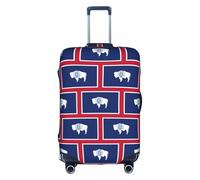 hgnbcsa Wyoming State Flag Printed Luggage Wrap, Anti Scratch Trunk Skin, Double Sided Pattern Sleeve, for Airport Transit
