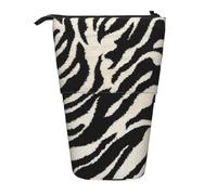 hgnbcsa Zebra Animal Print Zipper Pencil Case, Telescopic Design Bag, Compact to Expandable, for Stationery Cosmetic Items