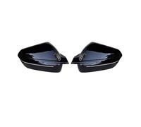 HGNMPGVVTZ 2pcs Car Rearview Mirror Cover Cow Horn Decorative Cover For Ix I20 2021 2022 2023 2024 Carbon Fiber Pattern (Black)