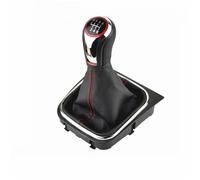 HGNMPGVVTZ Car Gear Shift Knob Lever Pen 5 6 Speed Handle Ball Boot Cover Gaitor for VW for Golf 5/6 MK5 / MK6 for Jetta(Chrome 6 Gear-Boot)