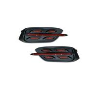 HGNMPGVVTZ Carbon Fiber Rear Bumper Reflector Fog Lights For Civic 10th Gen 2016-2020 Sedan Lamp Dynamic DRL Turn Signal(Red)