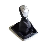 HGNMPGVVTZ for Ford for Focus 2 MK2 FL C-MAX 2006-2011 MK3 MK4 MK7 for Galaxy ABS Car Gear Shift Stick Knob Lever Gaitor Boot Cover(Silver-6Speed-Big)