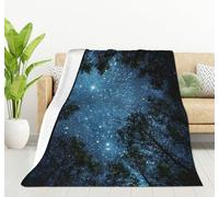 HGOD DESIGNS Beautiful Night Sky Blanket, The Milky Way and the Trees Decor Blankets Soft Warm Throw for Women Birthday, Home Living Room Decoration 100x130cm